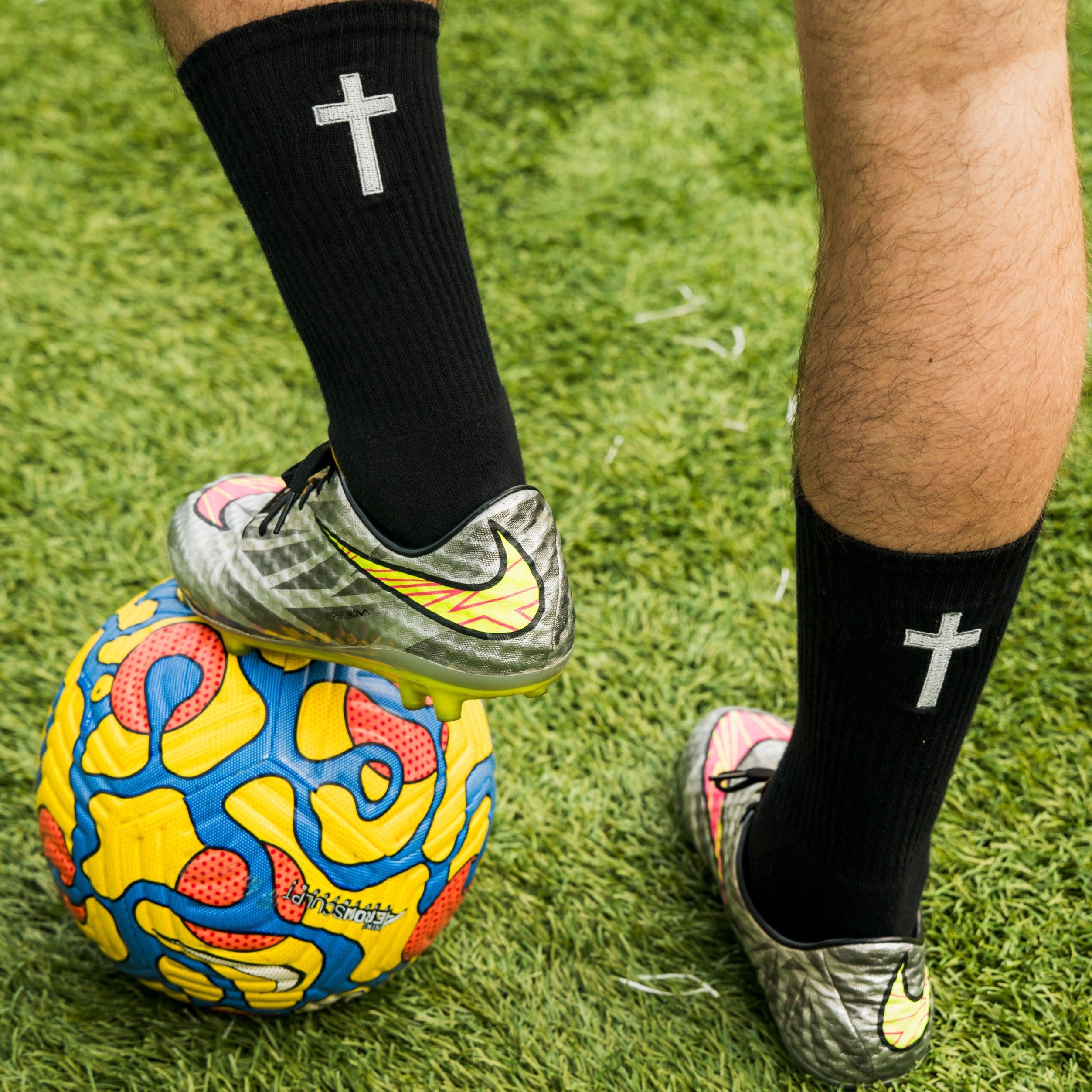 Black Cross Grip Socks