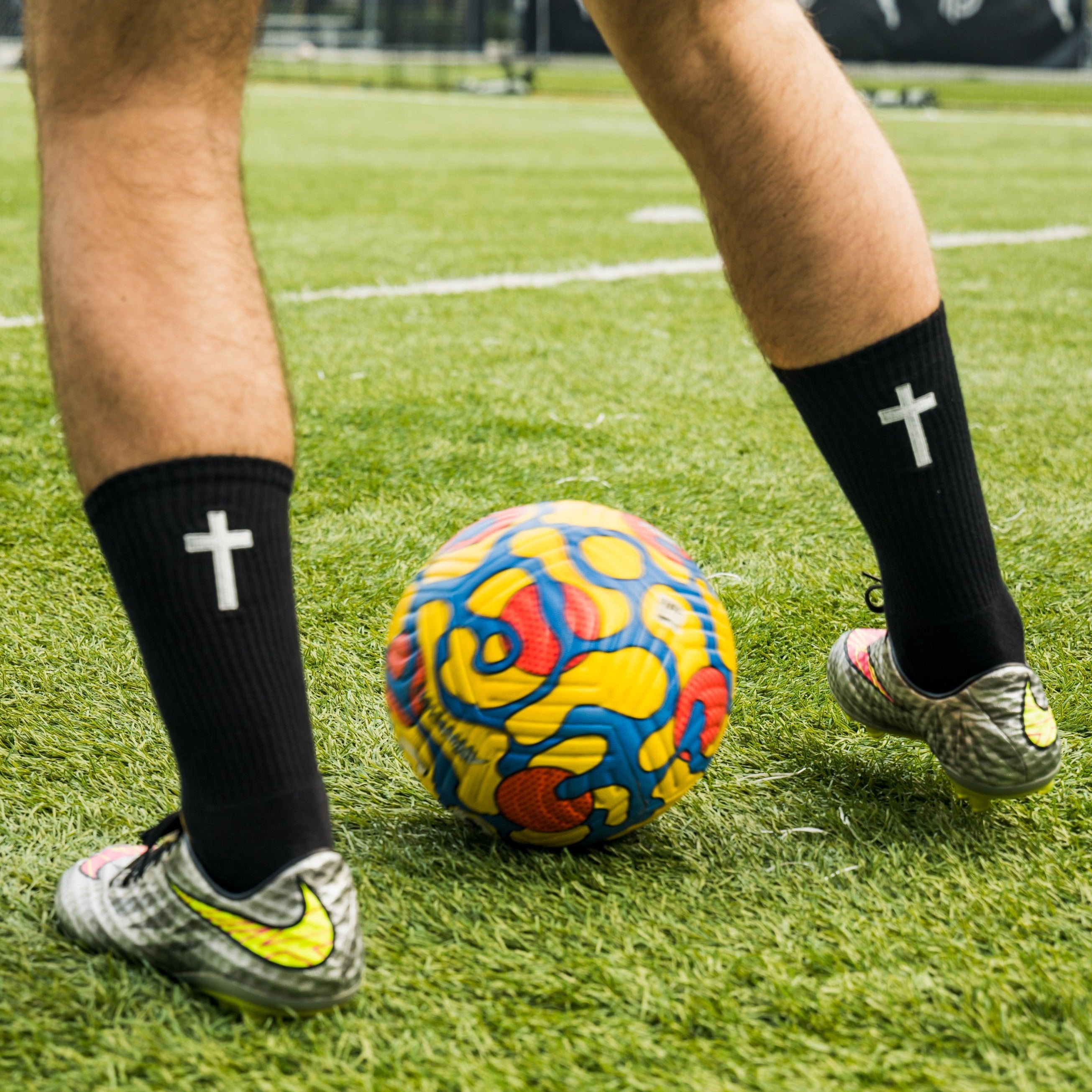 Black Cross Grip Socks