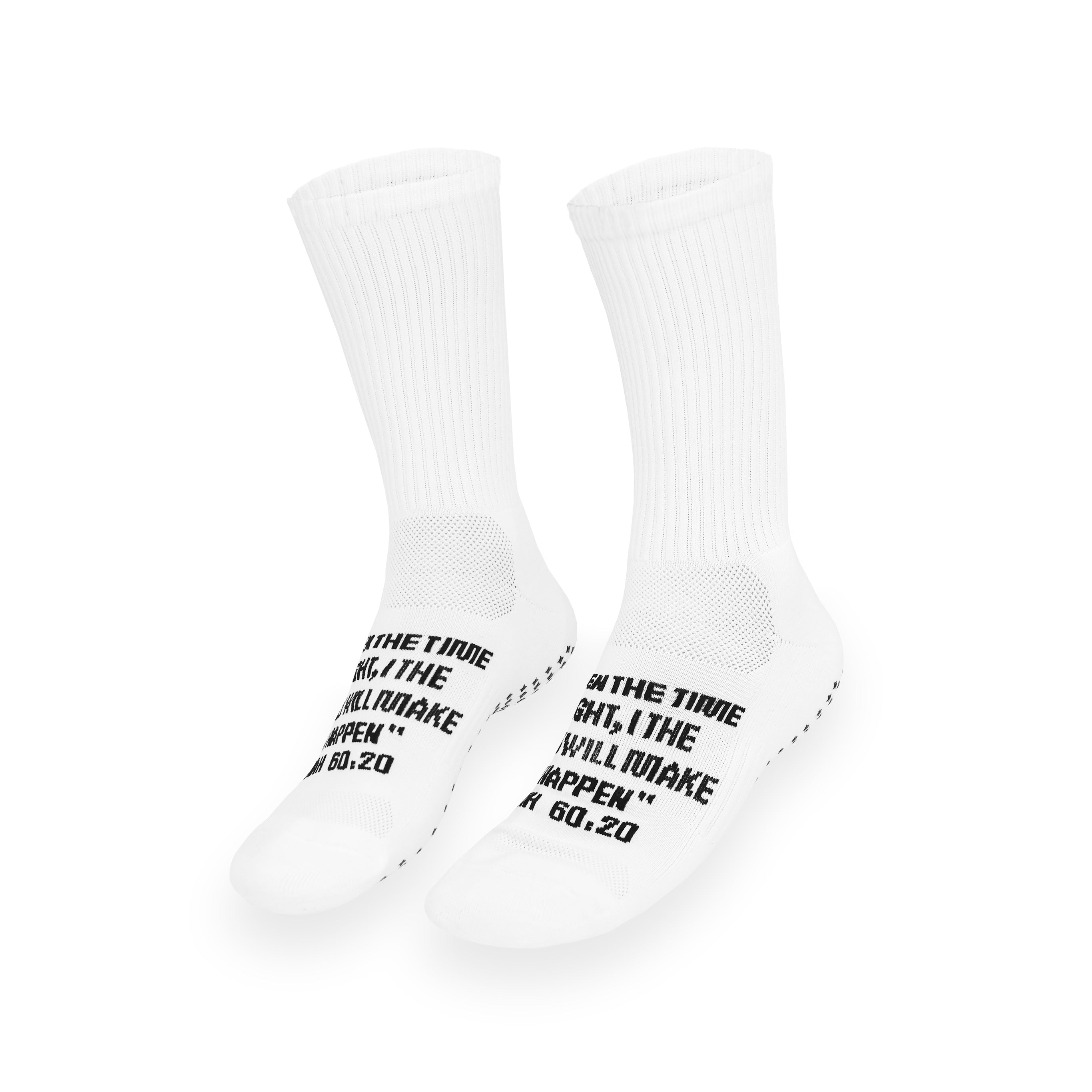 White Cross Grip Socks (Black Cross)